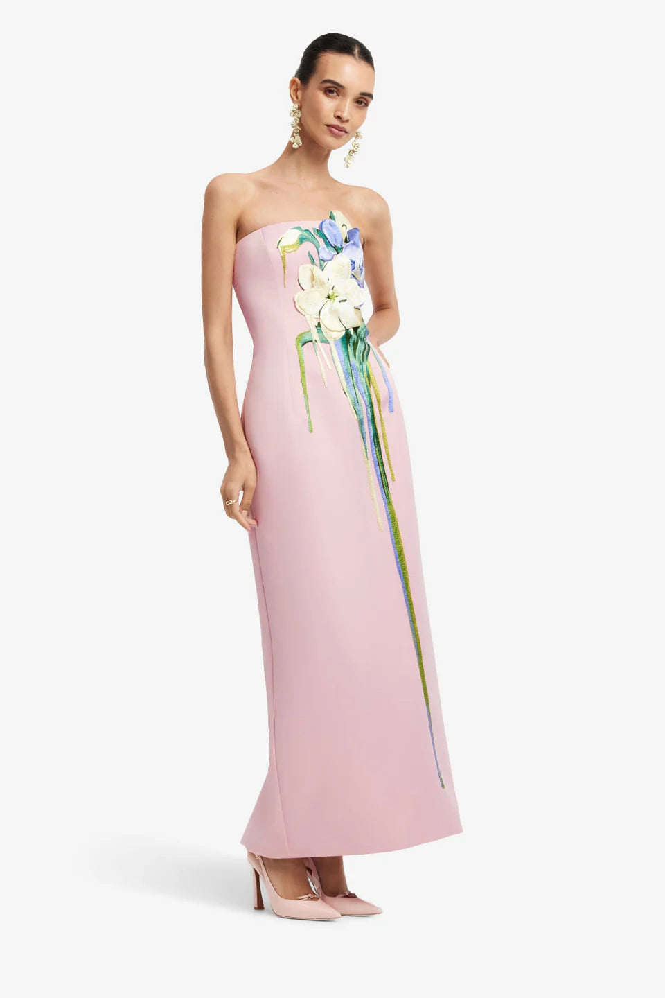 Rayna Embroidered Maxi - Pink Multi