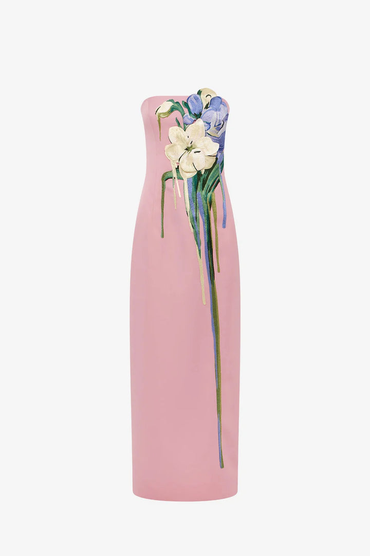 Rayna Embroidered Maxi - Pink Multi