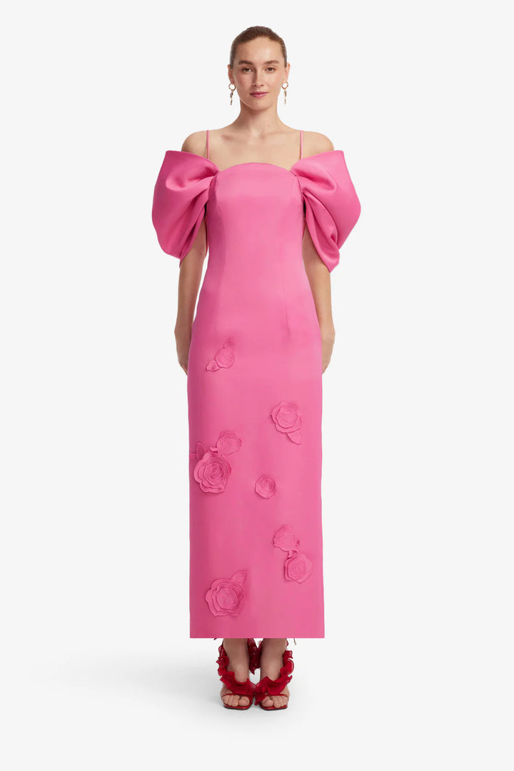 Appliqué Maxi Dress - Pink