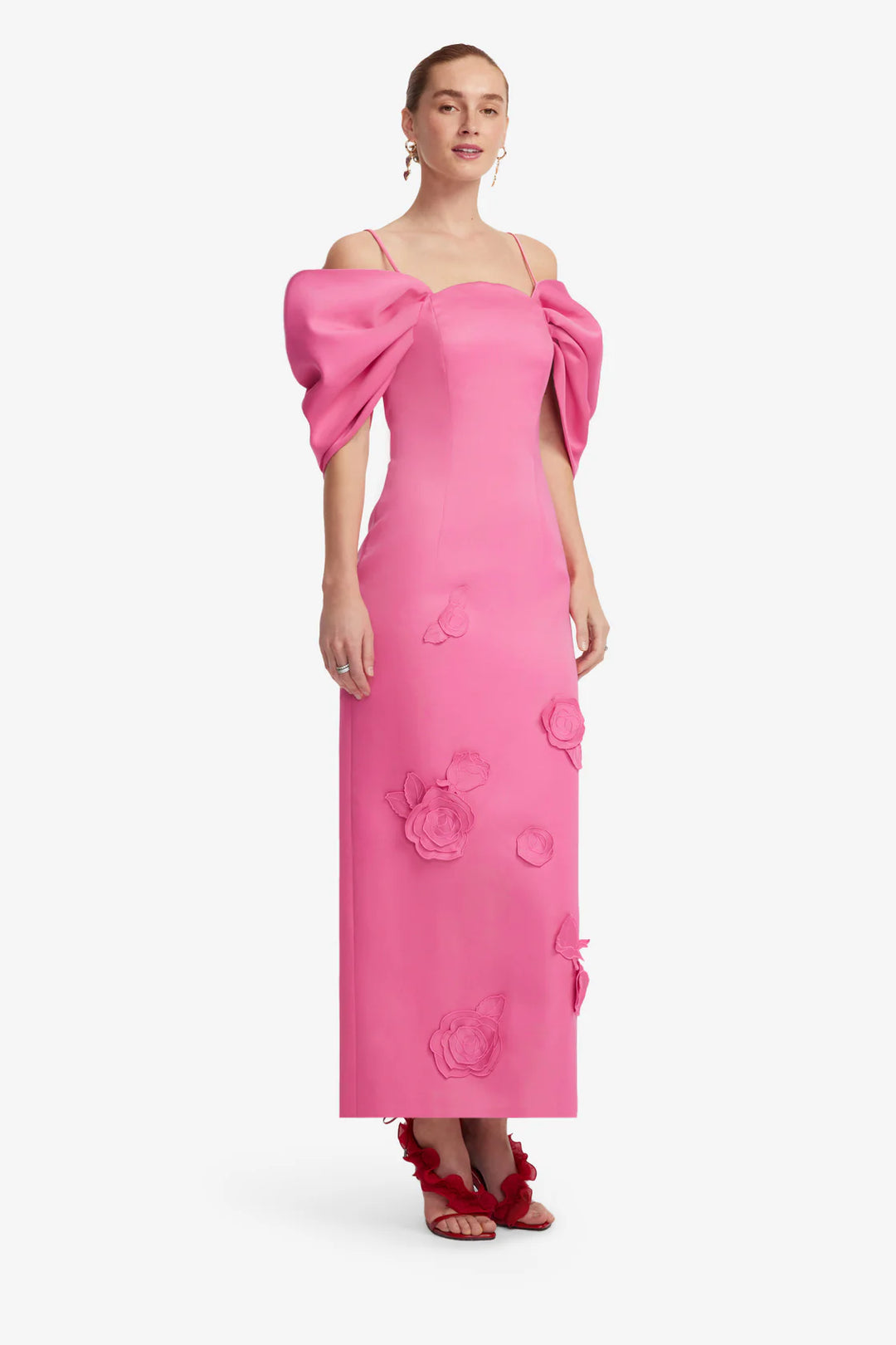 Appliqué Maxi Dress - Pink