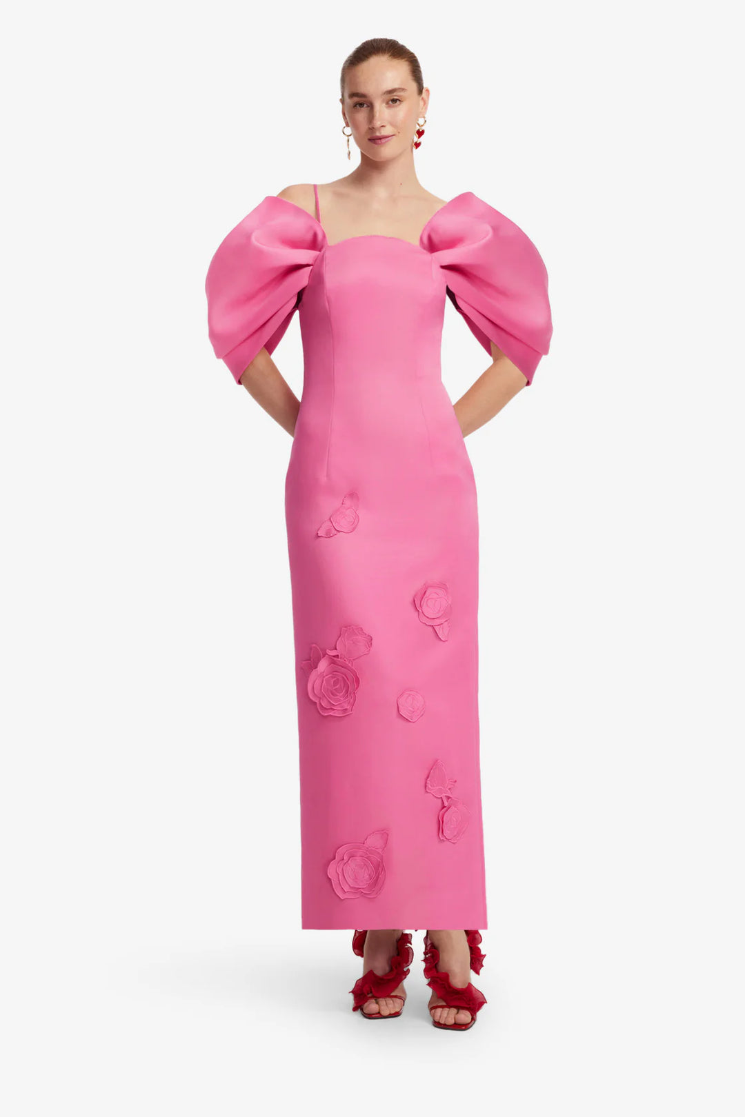 Appliqué Maxi Dress - Pink
