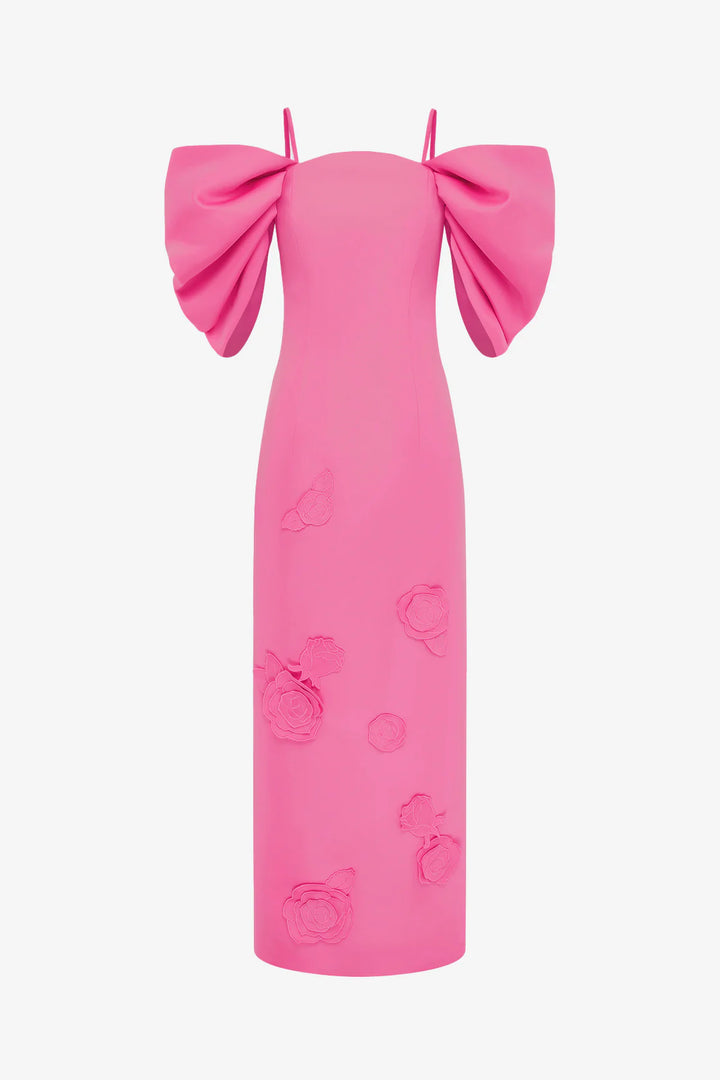 Appliqué Maxi Dress - Pink