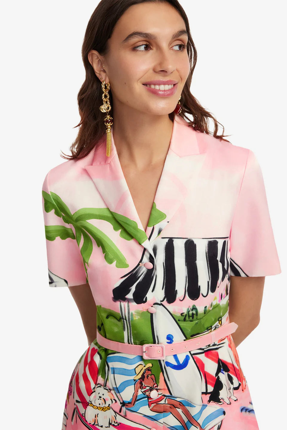 Brigitte Mini Dress - Riviera Print