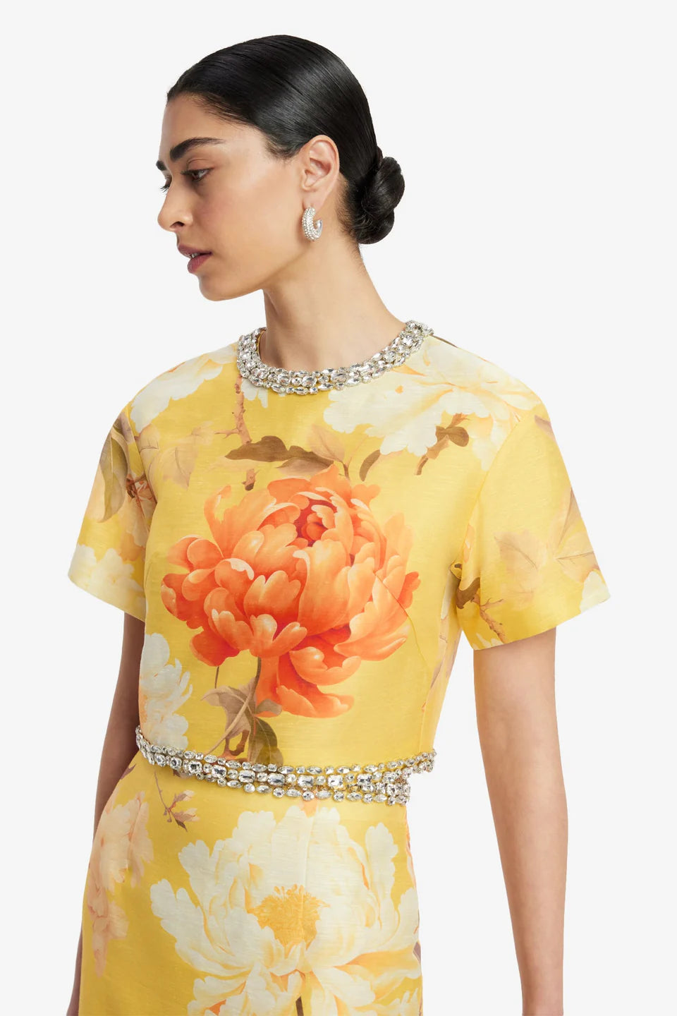 Indie Embellished Sleeve Top - Yellow Multi