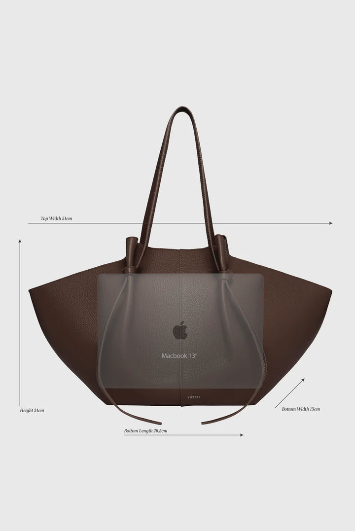 Yuzefi Large Mochi Tote in Hazel Pebble Grain Leather