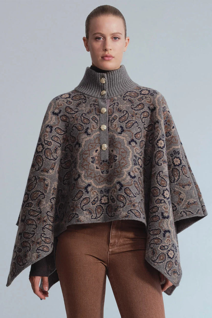 Pagoda Cape - Grey Multi