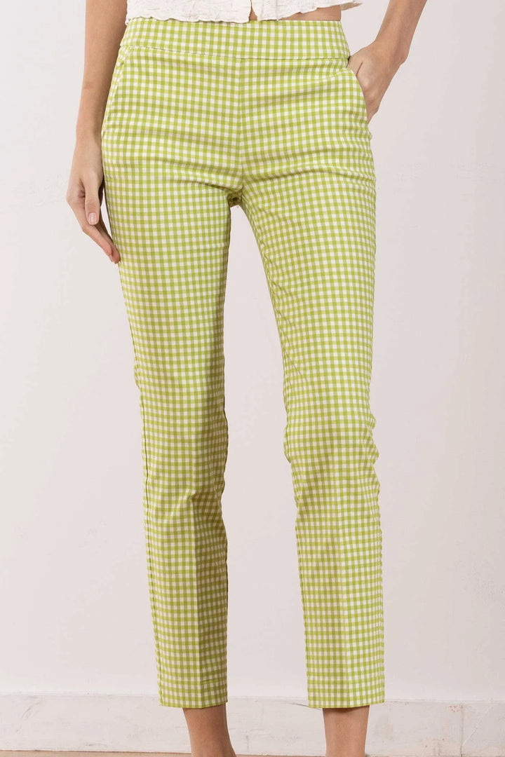 Gingam Pant - Medium Green