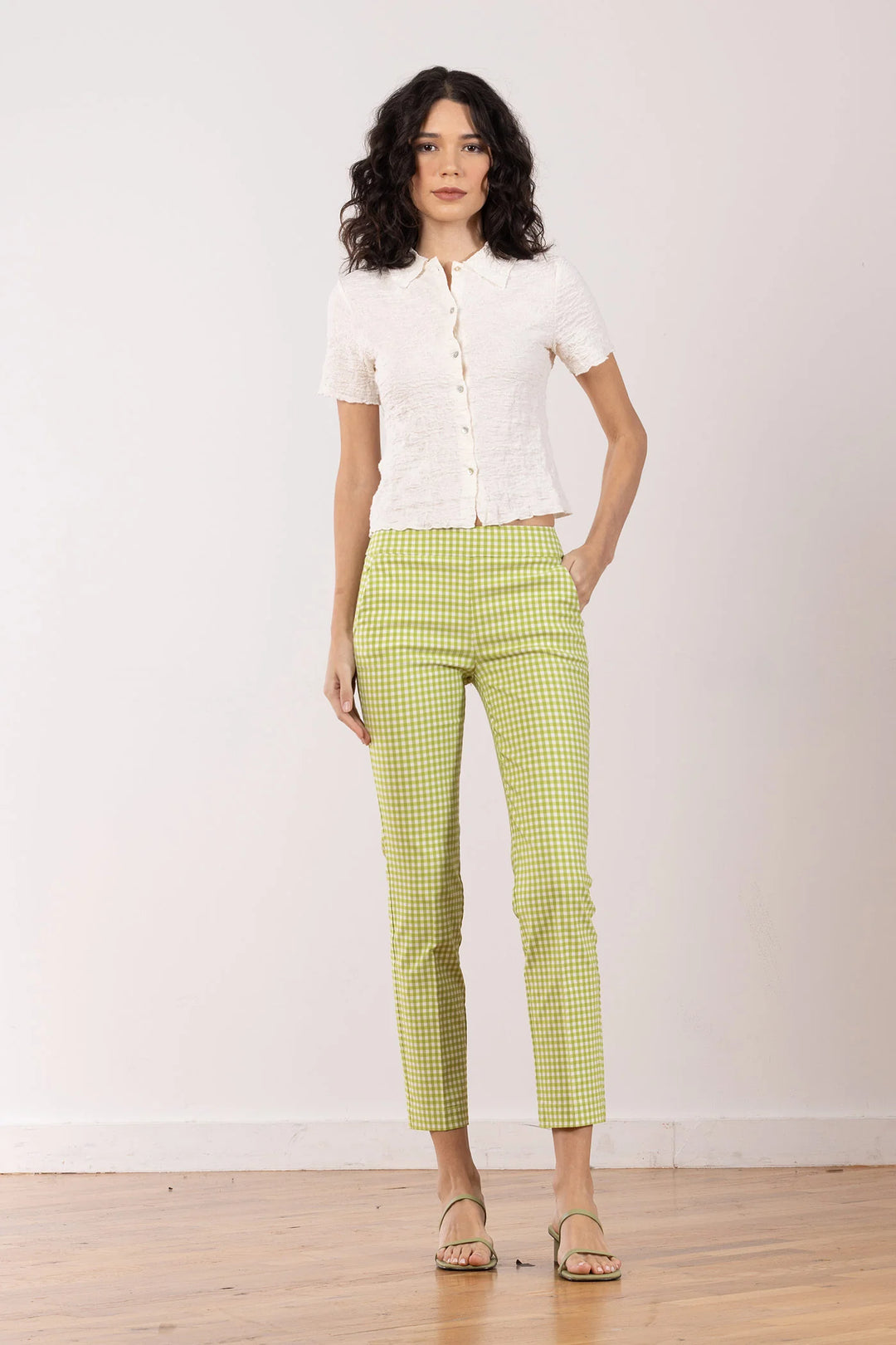 Gingam Pant - Medium Green