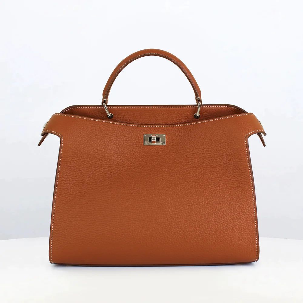LEATHER HANDBAG LUTECE PM GOLD