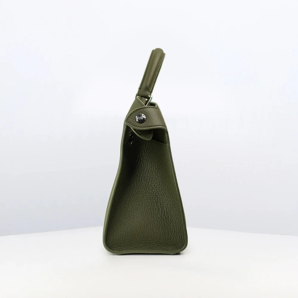 Leather Handbag Lutece PM Olive Green
