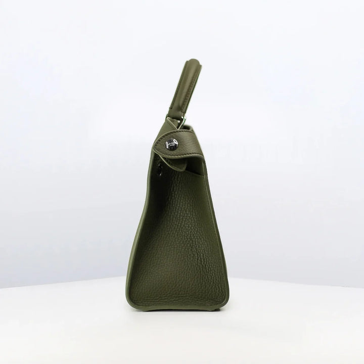 Leather Handbag Lutece PM Olive Green