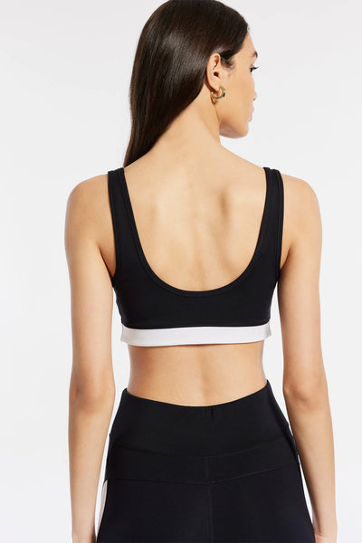 COLOR BLOCK SPORTS BRA - BLACK