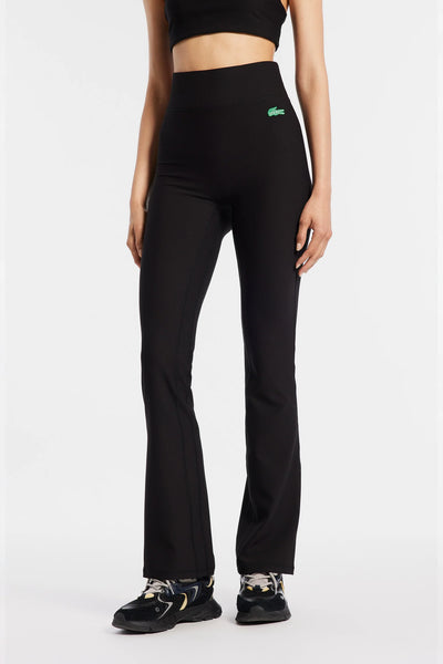 LACOSTE X BANDIER RIBBED FLARE LEGGING - BLACK