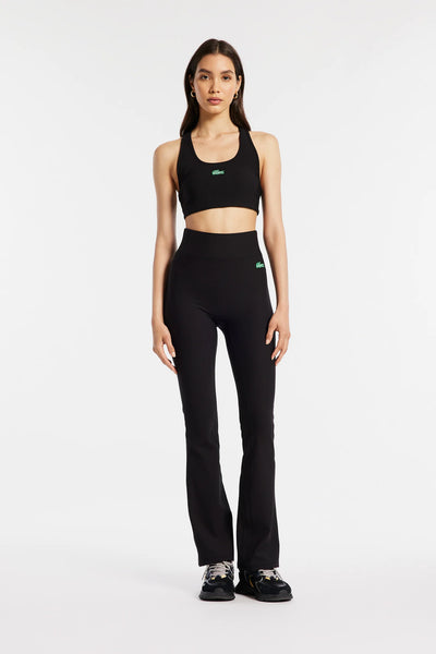 LACOSTE X BANDIER RIBBED FLARE LEGGING - BLACK