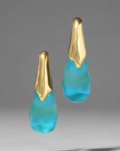 Liquid Lucite Arched Large Post Earring - More Colors Available