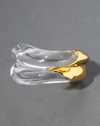 Liquid Lucite Wave Hinged Cuff Bracelet