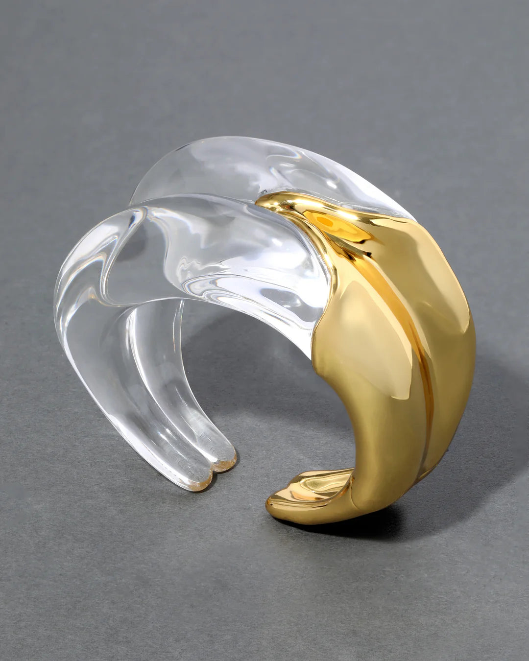 Liquid Lucite Wave Hinged Cuff Bracelet