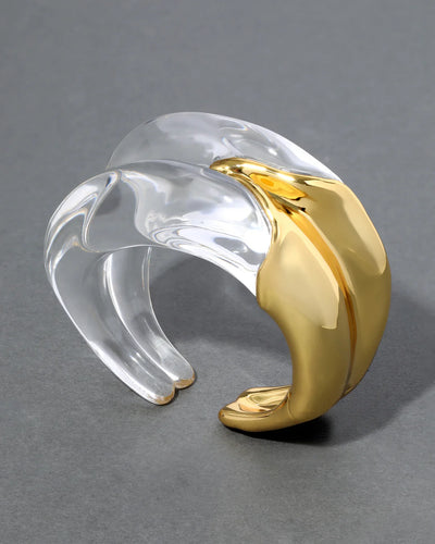 Liquid Lucite Wave Hinged Cuff Bracelet