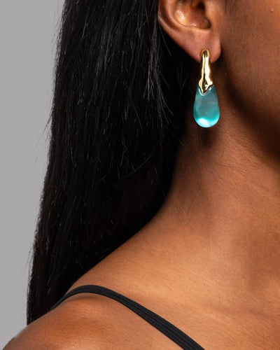 Liquid Lucite Arched Large Post Earring - More Colors Available