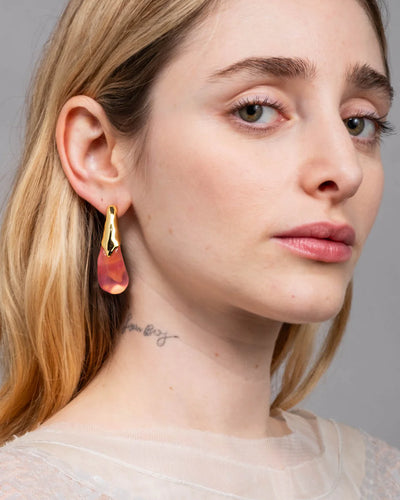 Liquid Lucite Arched Large Post Earring - More Colors Available