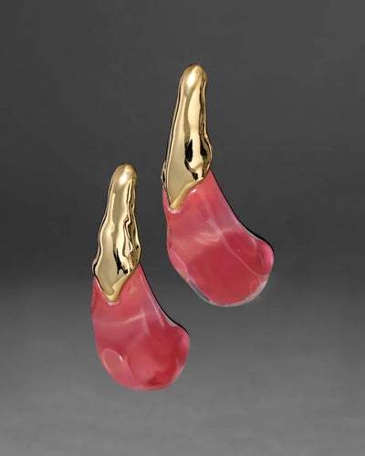 Liquid Lucite Arched Large Post Earring - More Colors Available