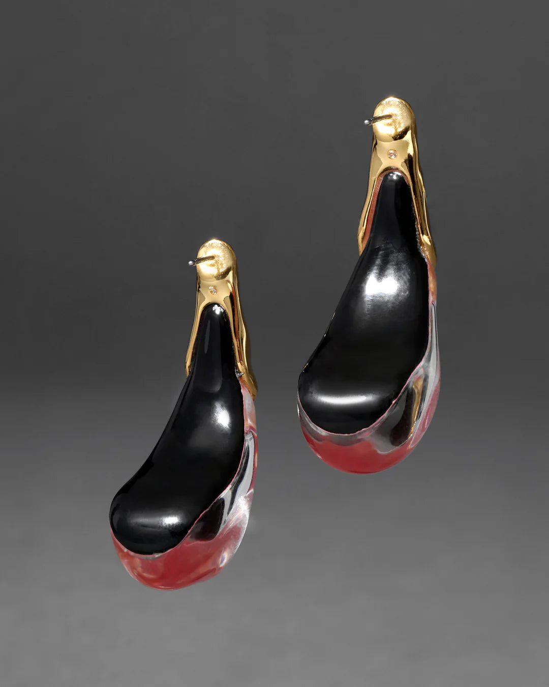 Liquid Lucite Arched Large Post Earring - More Colors Available