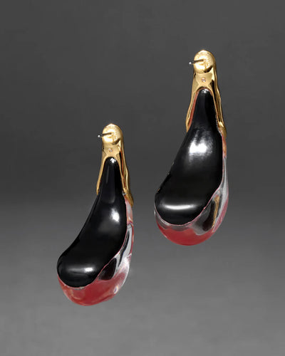 Liquid Lucite Arched Large Post Earring - More Colors Available