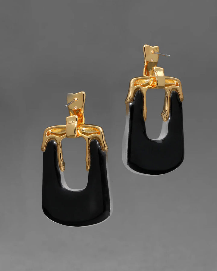 Luminous Lucite Rectangular Door Knocker Earring - More Colors Available