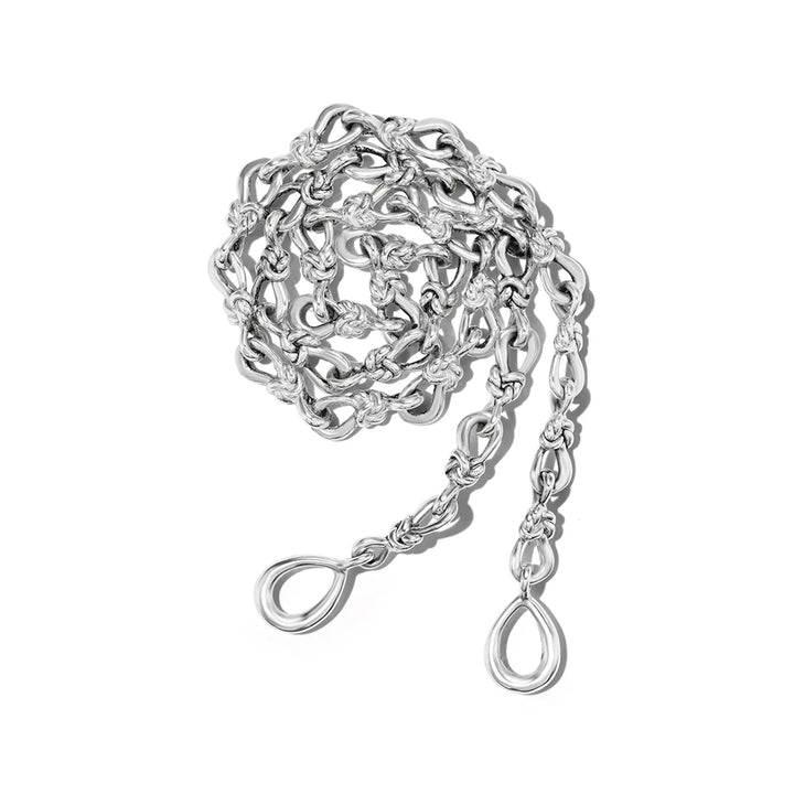 Large True Lover's Knot Handmade Necklace Chain 16" - Silver