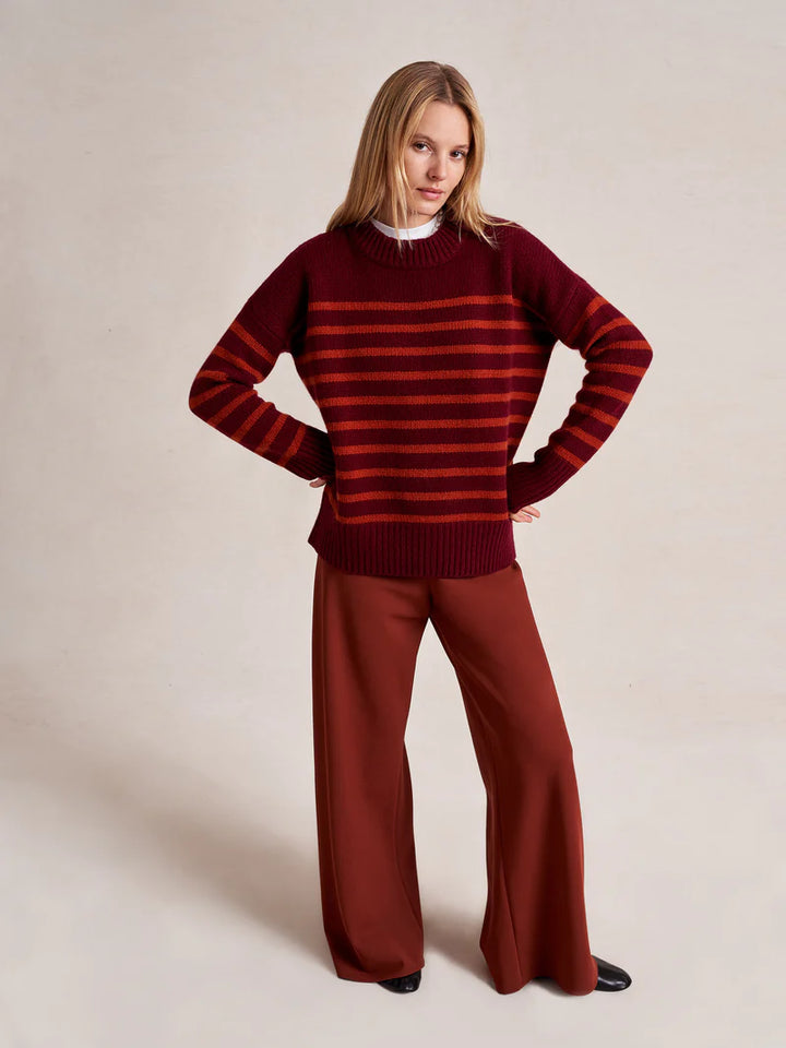 Marin Sweater - Burgundy/Rust