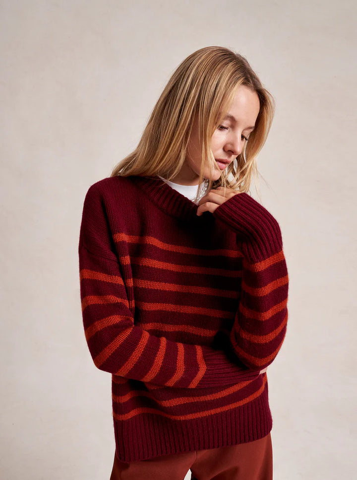 Marin Sweater - Burgundy/Rust