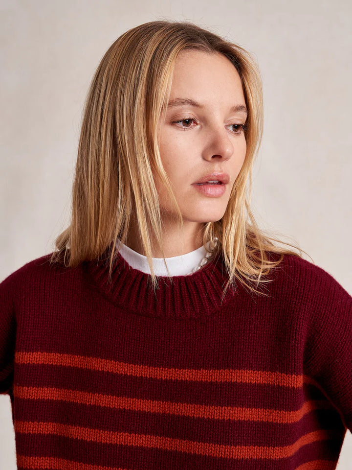 Marin Sweater - Burgundy/Rust