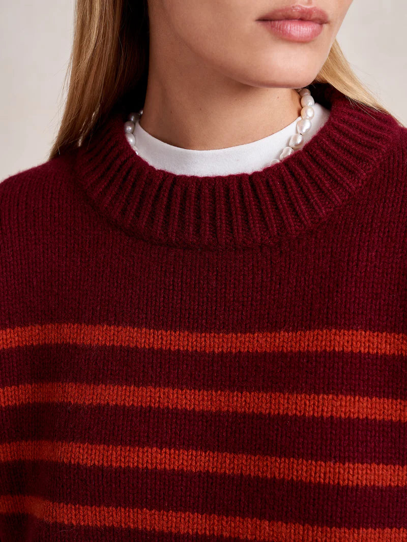Marin Sweater - Burgundy/Rust