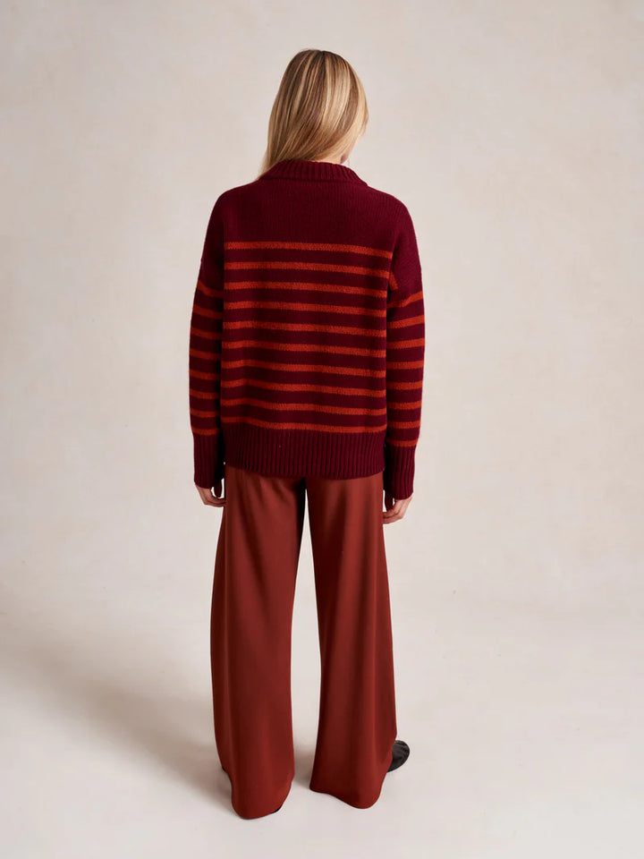 Marin Sweater - Burgundy/Rust