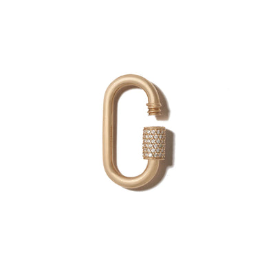 Stoned Medium Lock with Diamonds - 14K Yellow Gold