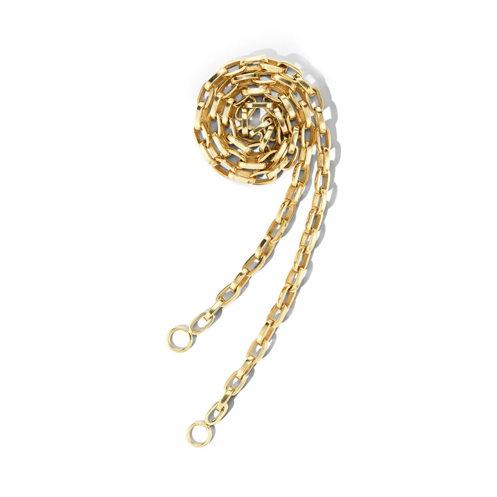 Handmade Biker Chain Necklace in Yellow Gold