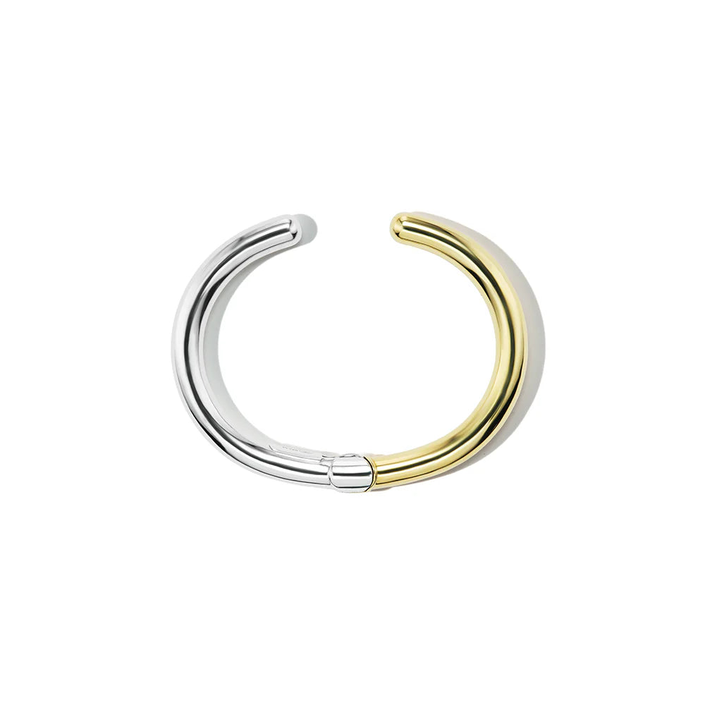 Hinged Cuffling Large - Silver/Brass