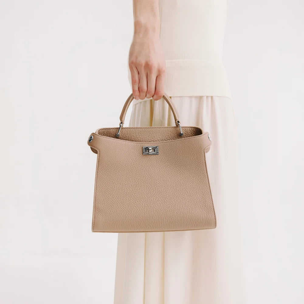 Leather Handbag Lutece Mini Tourterelle