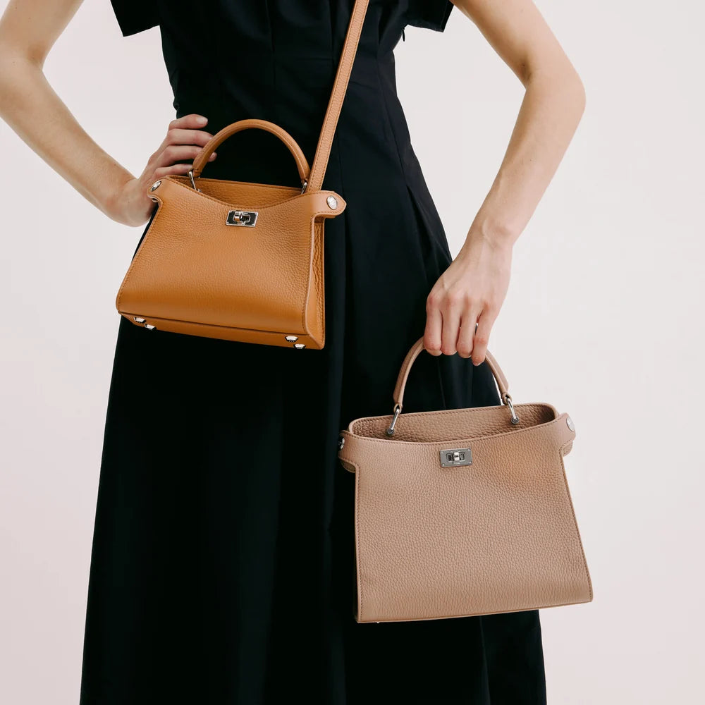 Leather Handbag Lutece Mini Tourterelle