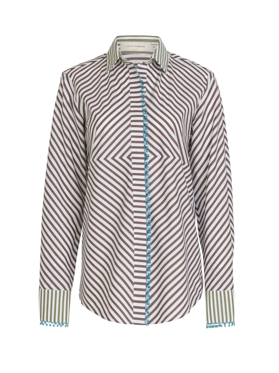 Melissa Stripes Blouse - Brown