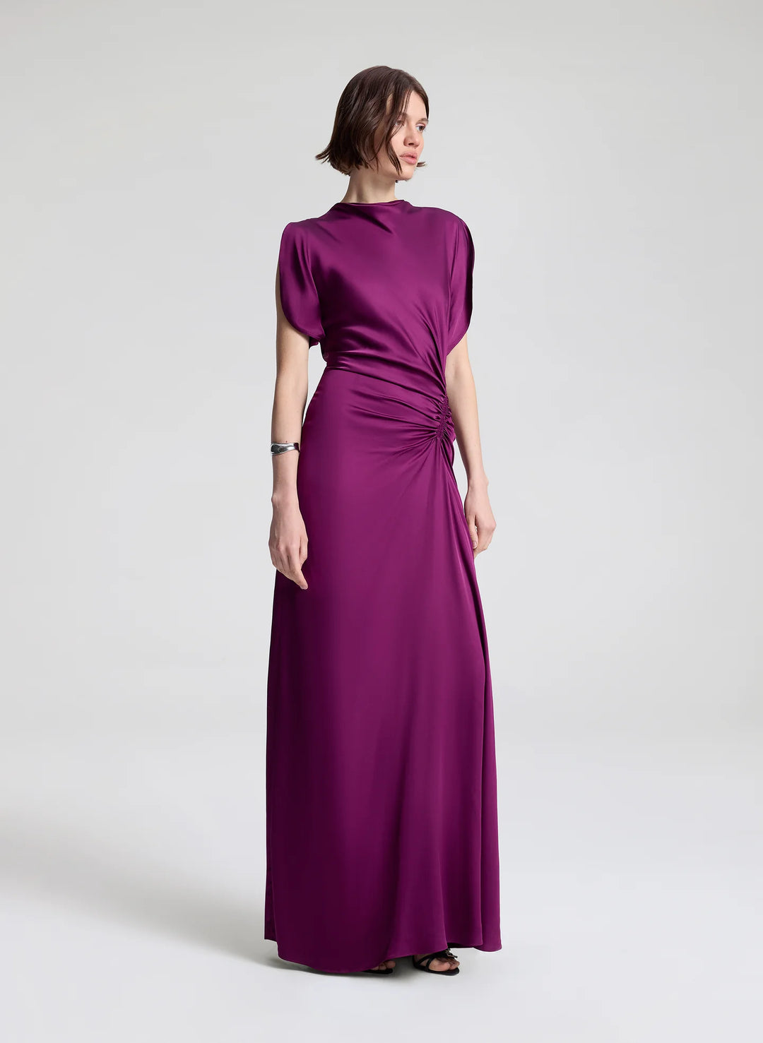 Nadia Satin Gown - Jewel