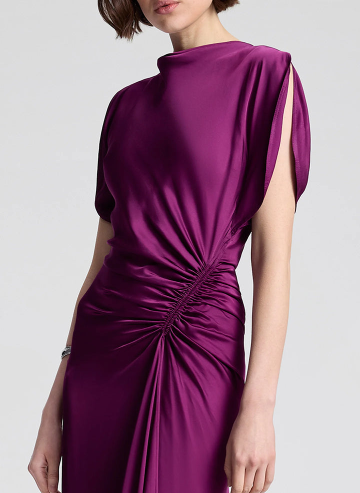Nadia Satin Gown - Jewel