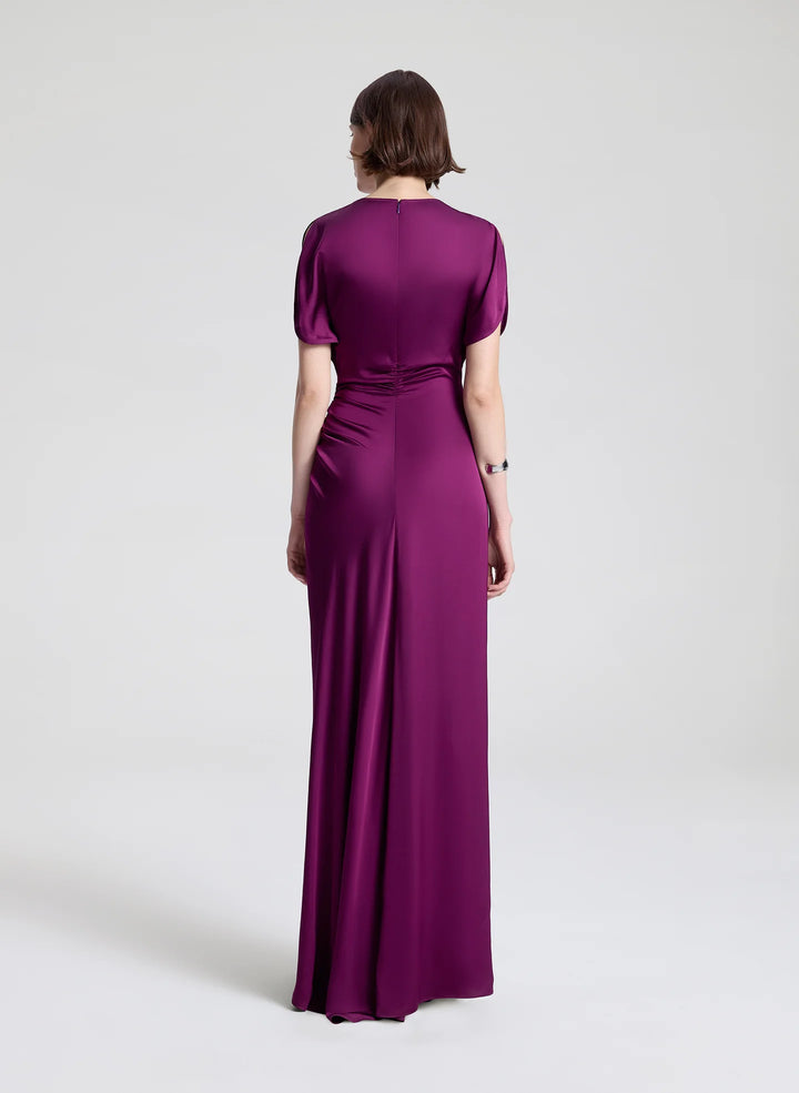 Nadia Satin Gown - Jewel