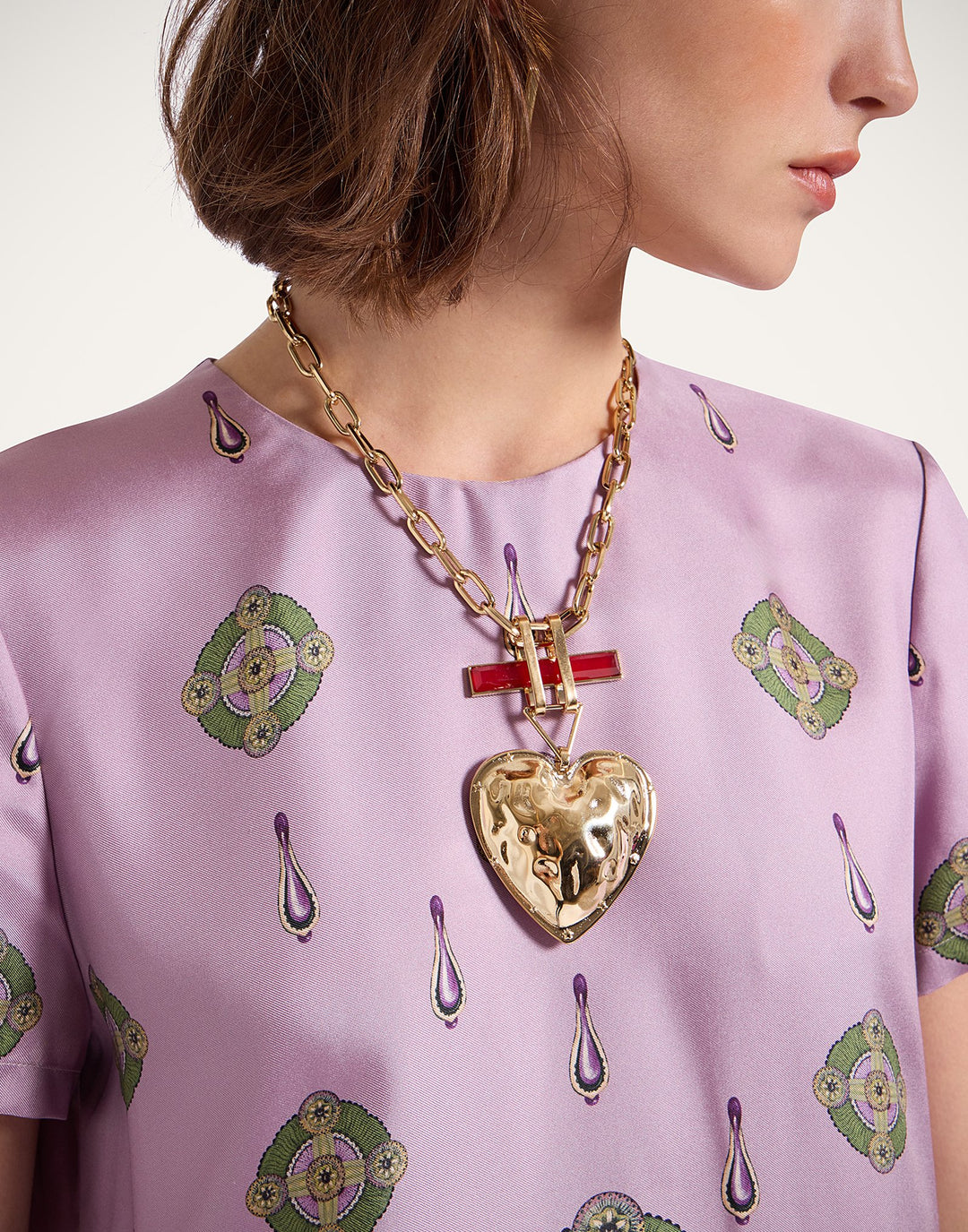 Love Necklace - 24k Gold Plate & Carnelian