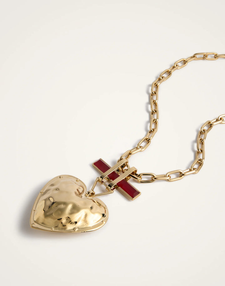 Love Necklace - 24k Gold Plate & Carnelian