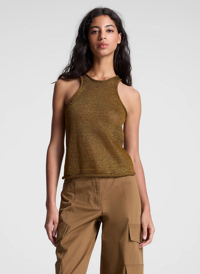 Nelly Open Knit Tank - Oil