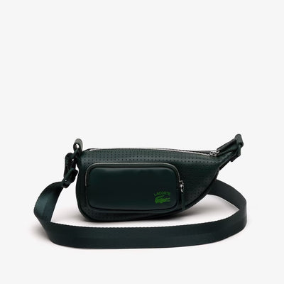 Unisex Perforated Small Shoulder Bag - Green