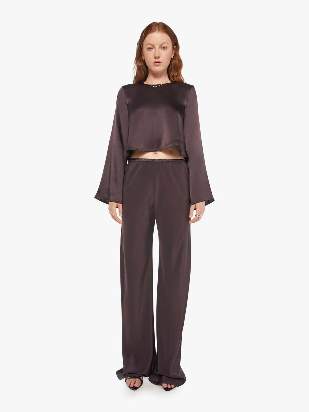 Naomi Bias Cut Pull on Pant - Brown