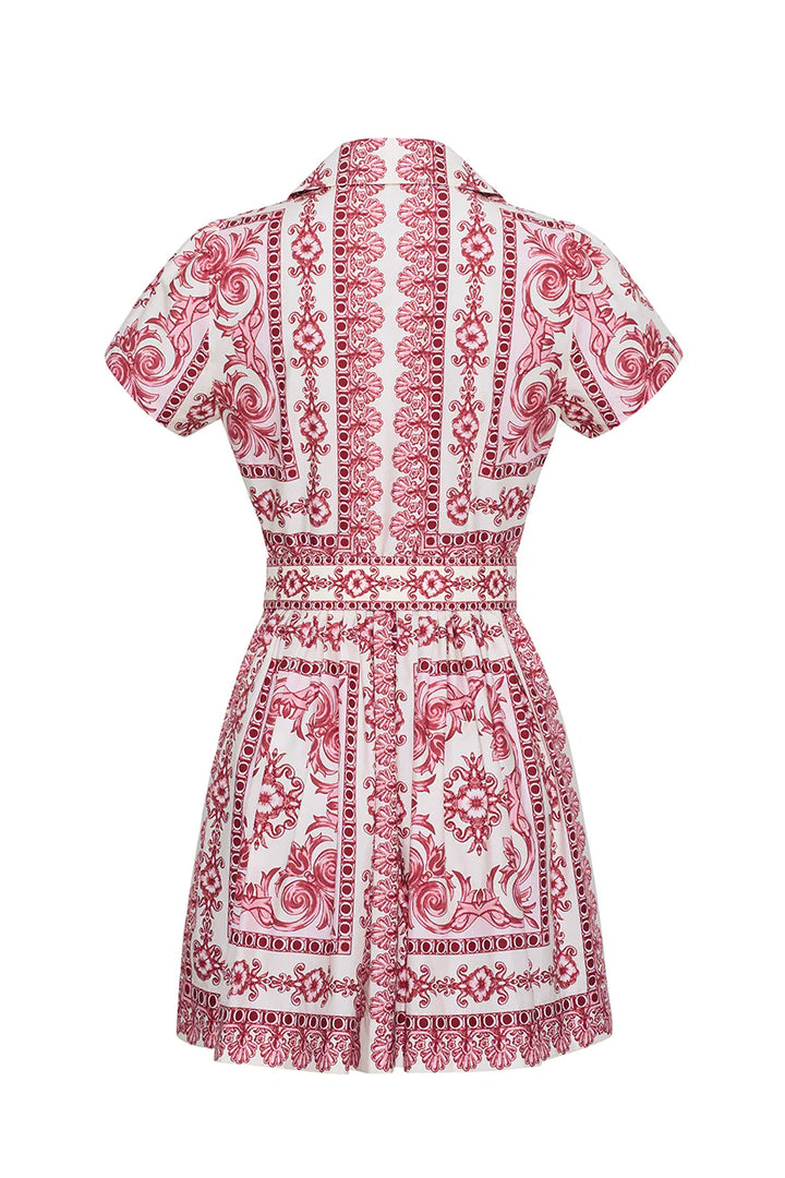 Noela Mini Dress - Red Multi