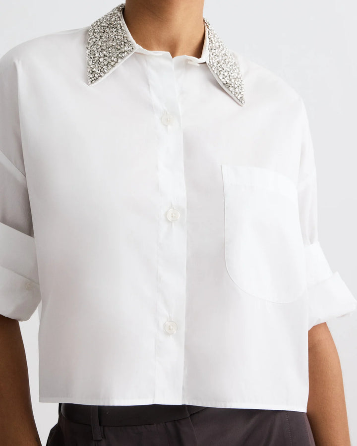 TWP - Next Ex Shirt with Crystal Collar - White